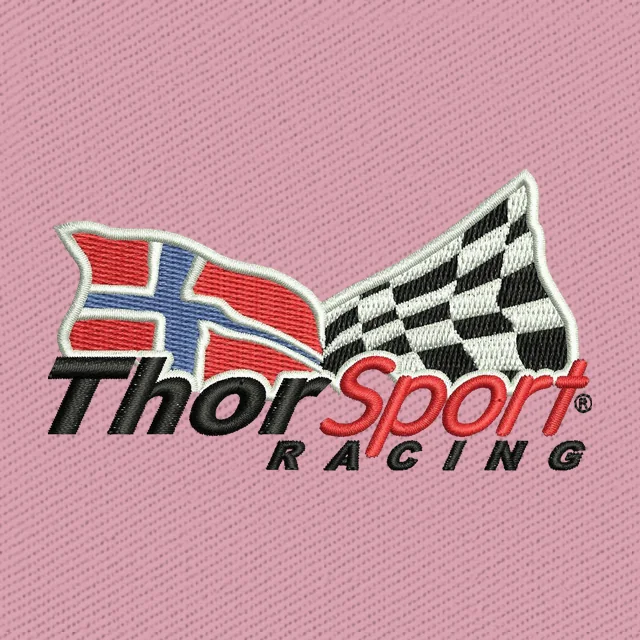 ThorSport Racing zwei Flaggen Schriftzug Stickdatei