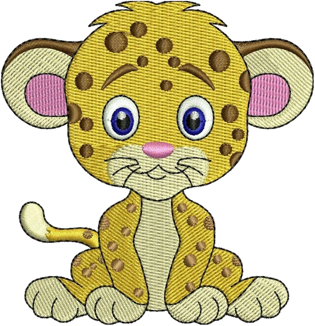 Motif de broderie Tigre brodé sur tissu