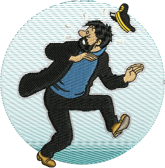 Diseño de bordado Captain Haddock de Tintín sobre tela