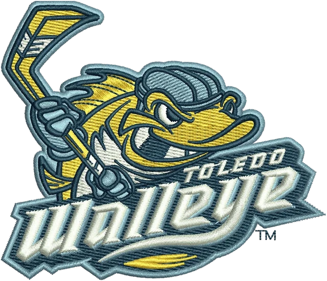 Motif de broderie Toledo Walleye logo ECHL brodé sur tissu