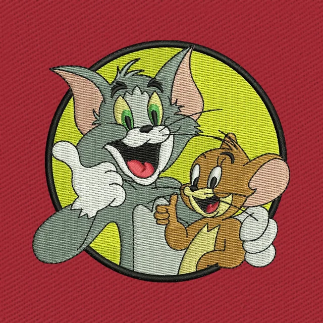Tom and Jerry Round Yellow Cartoon Badge