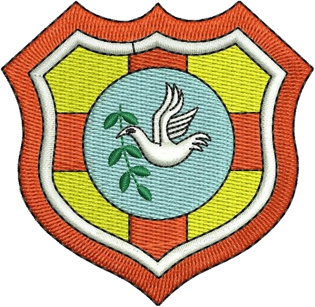 Stickdatei Tonga Rugby Streifenwappen mit Taube Stickdatei auf Stoff gestickt