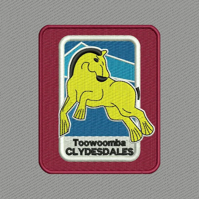 Motif de broderie écusson cheval Toowoomba Clydesdales