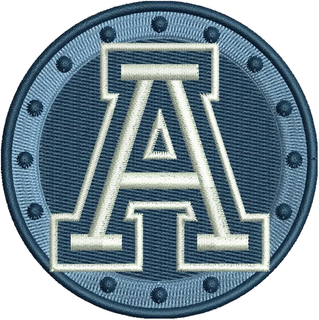 Toronto Argonauts Logo Embroidery Design embroidery design shown stitched on fabric