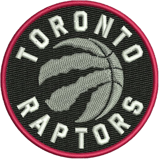 Diseño de bordado Logo Toronto Raptors con balón arañado 2 sobre tela
