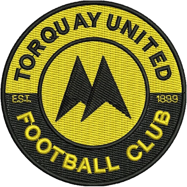 Stickdatei Torquay United Football Club Logo Stickdatei auf Stoff gestickt