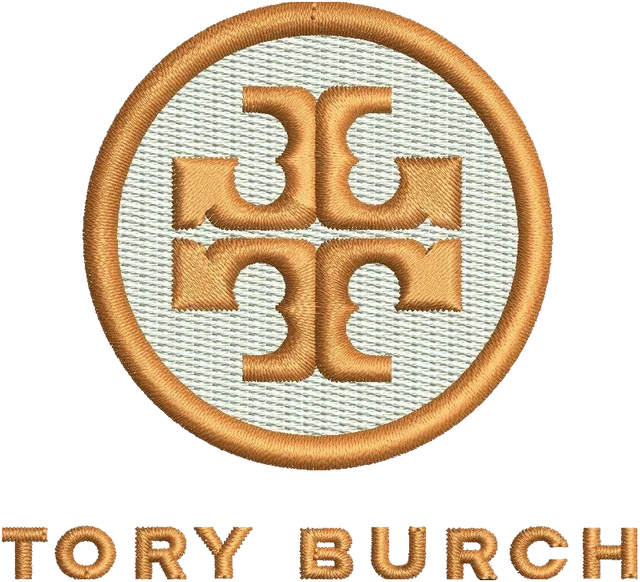 Diseño de bordado Tory Burch logotipo sobre tela