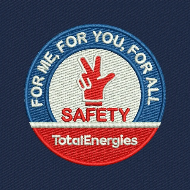 TotalEnergies Safety for Me Round Badge Embroidery Design