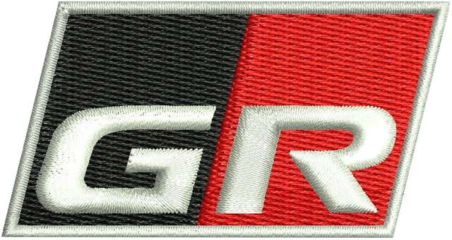Stickdatei Toyota Gazoo Racing Logo Stickdatei auf Stoff gestickt