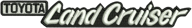 Toyota Land Cruiser Logo Embroidery Design embroidery design shown stitched on fabric