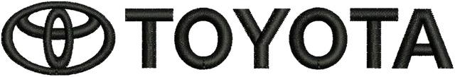 Toyota Logo 2 Embroidery Design embroidery design shown stitched on fabric