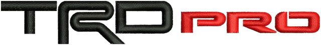 Diseño de bordado Toyota TRD Pro logotipo sobre tela