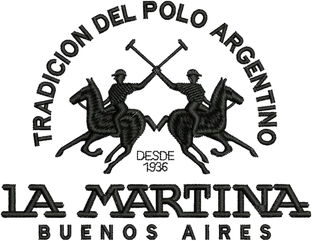 Tradicion Del Polo Argentino La Martina Logo Embroidery Design embroidery design shown stitched on fabric