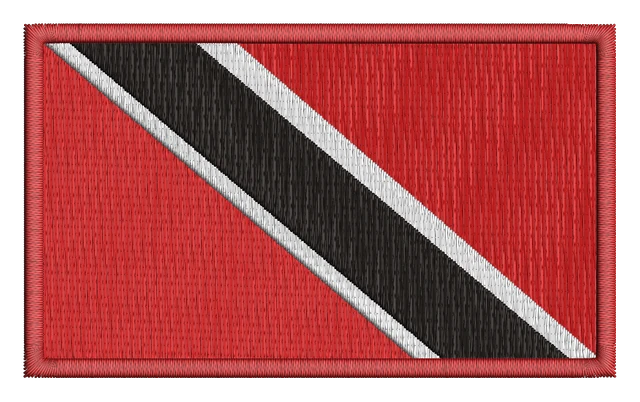 Motif de broderie Drapeau de Trinité-et-Tobago brodé sur tissu