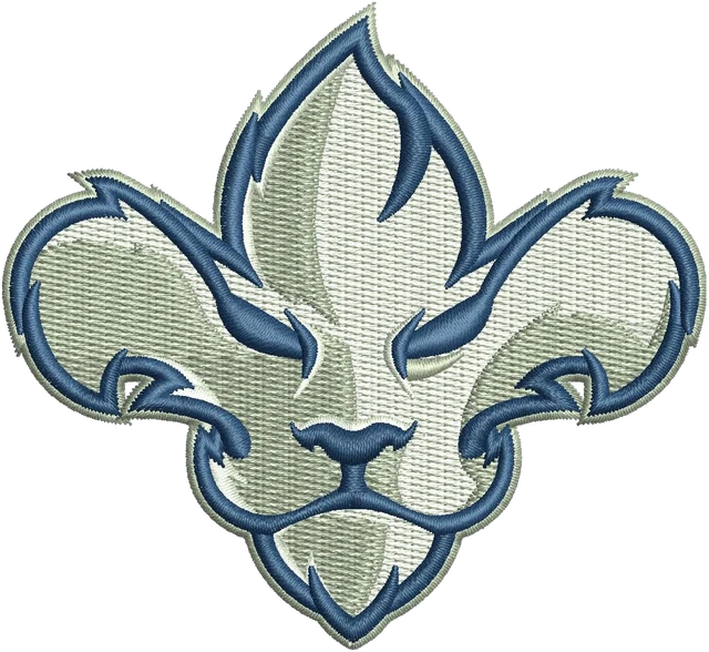 Trois Rivières Lions Logo Embroidery Design embroidery design shown stitched on fabric