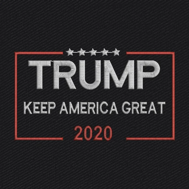 Trump Keep America Great 2020 White Embroidery Design
