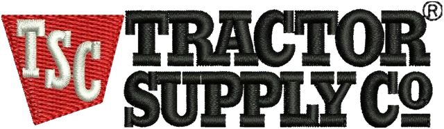 Motif de broderie TSC Tractor Supply logo brodé sur tissu