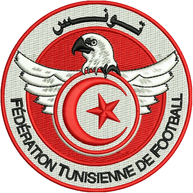 Motif de broderie Motif de broderie écusson rond football Tunisie aigle brodé sur tissu