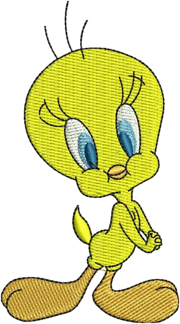 Diseño de bordado Personaje Tweety de pie 1 sobre tela