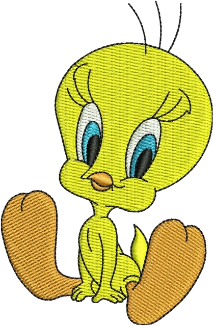 Diseño de bordado Tweety de dibujos animados 2 sobre tela