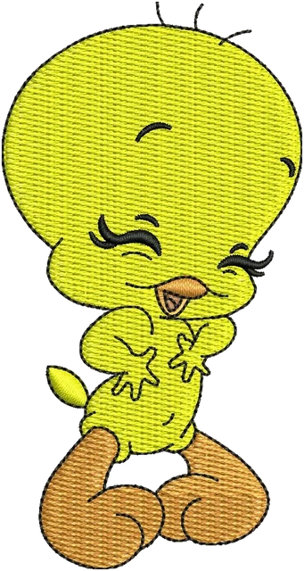 Ricamo Disegno da ricamo Titti Looney Tunes che ride su tessuto