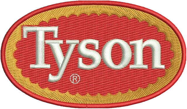 Diseño de bordado Tyson Foods logotipo sobre tela