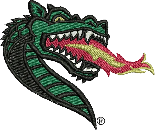 UAB Blazers Logo Embroidery Design embroidery design shown stitched on fabric