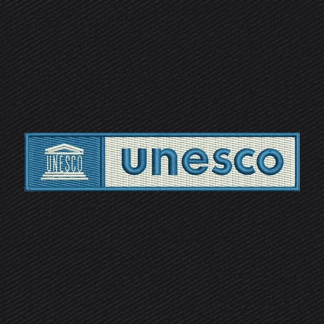 UNESCO Blue Banner Wordmark Logo Embroidery Design