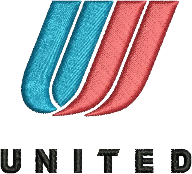 Motif de broderie United Airlines logo de la tulipe brodé sur tissu