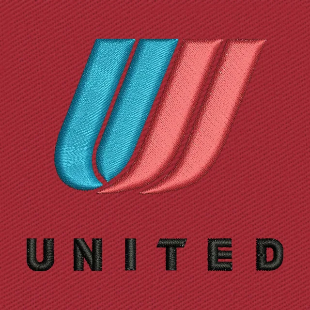United Airlines Tulip Logo Embroidery Design
