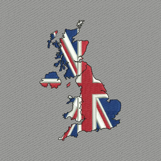 United Kingdom Map with Flag Stickdatei