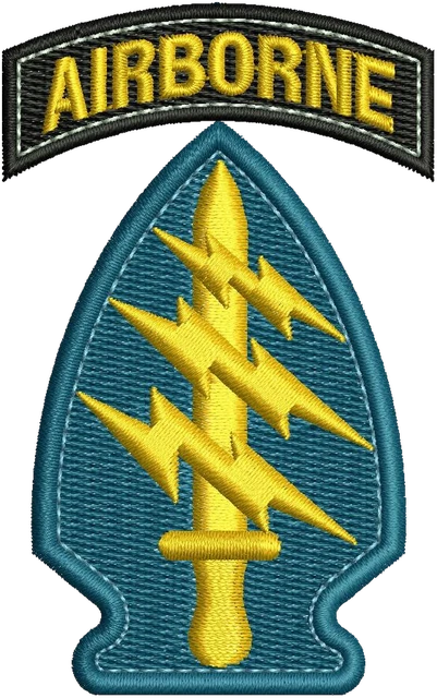 Stickdatei United States Army Airborne Abzeichen auf Stoff gestickt