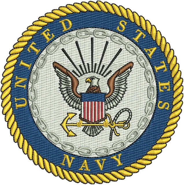 Motif de broderie United States Navy logo brodé sur tissu