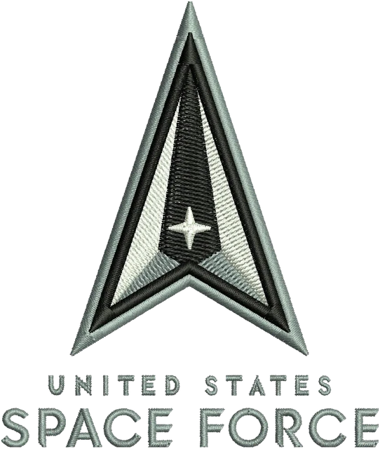 United States Space Force Logo Embroidery Design embroidery design shown stitched on fabric