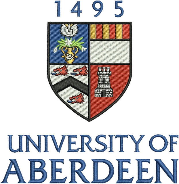 Diseño de bordado Diseño de bordado escudo University of Aberdeen 1495 sobre tela