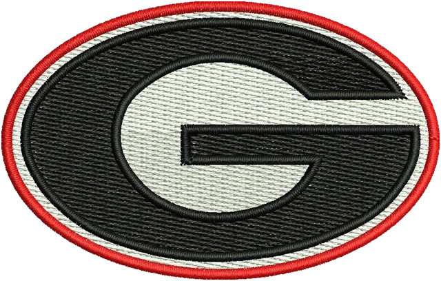Stickdatei University of Georgia Logo Stickdatei auf Stoff gestickt