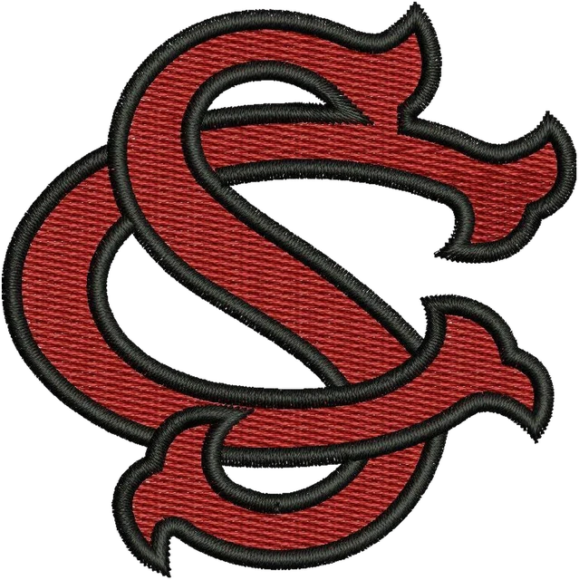Motif de broderie Logo de baseball de University of South Carolina brodé sur tissu