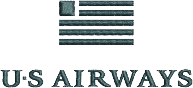 US Airways Logo Embroidery Design embroidery design shown stitched on fabric