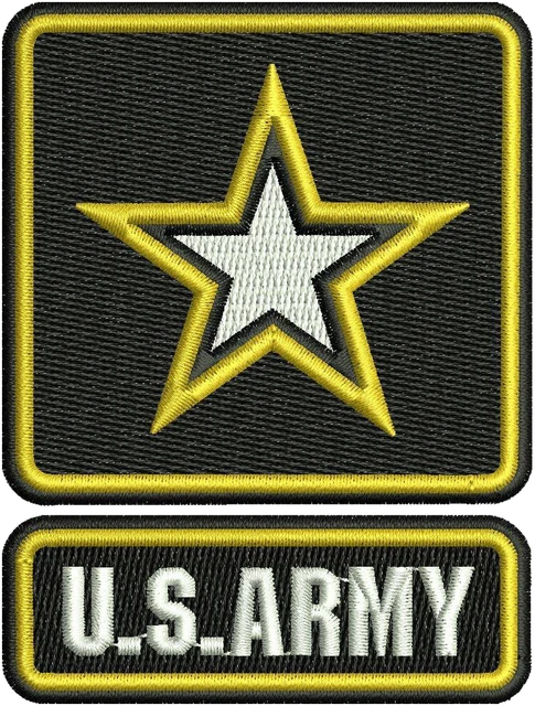 Ricamo Set toppe US Army con stella su tessuto