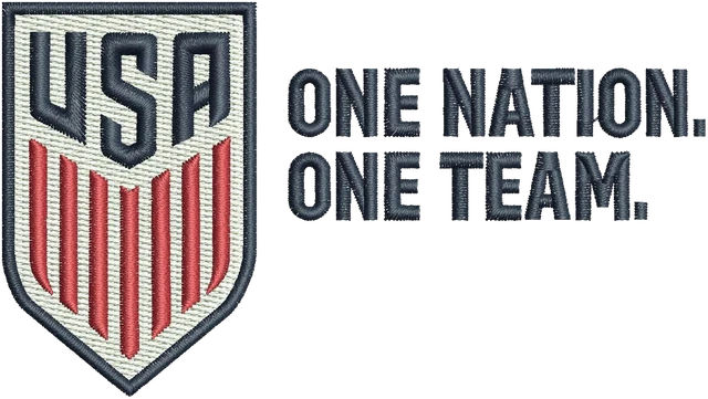 US Soccer Officially Unveils New Logo Embroidery Design embroidery design shown stitched on fabric