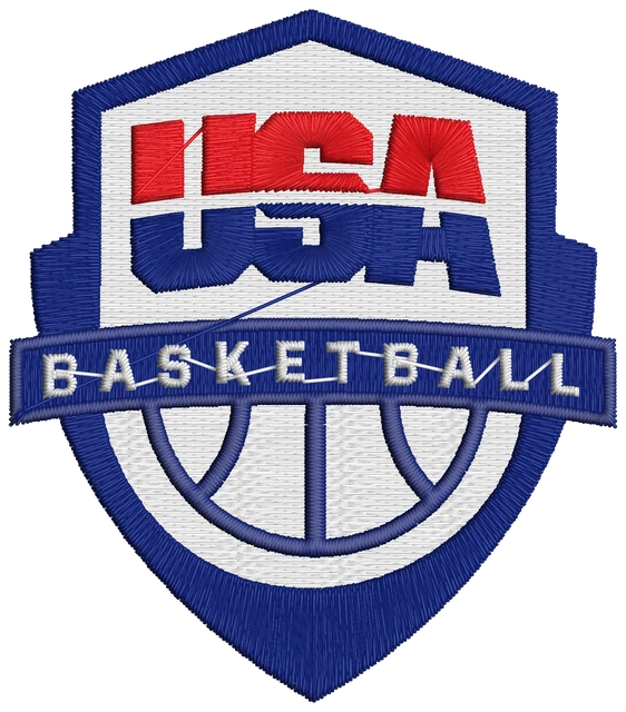 Stickdatei USA Basketball Team Stickdatei auf Stoff gestickt