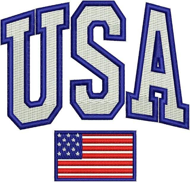 Stickdatei USA National Flag Stickdatei auf Stoff gestickt
