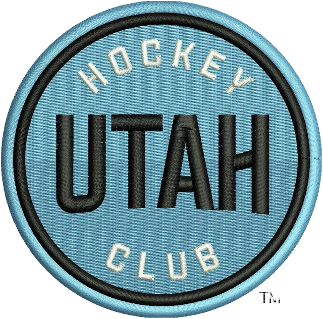 Utah Hockey Club Logo Embroidery Design embroidery design shown stitched on fabric