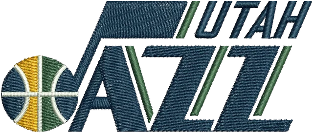 Utah Jazz Logo Embroidery Design embroidery design shown stitched on fabric