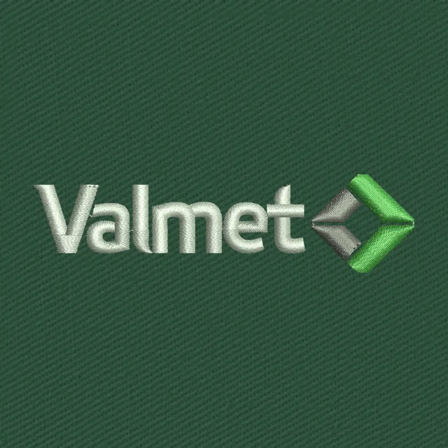 Motif de broderie Valmet texte et losange vert