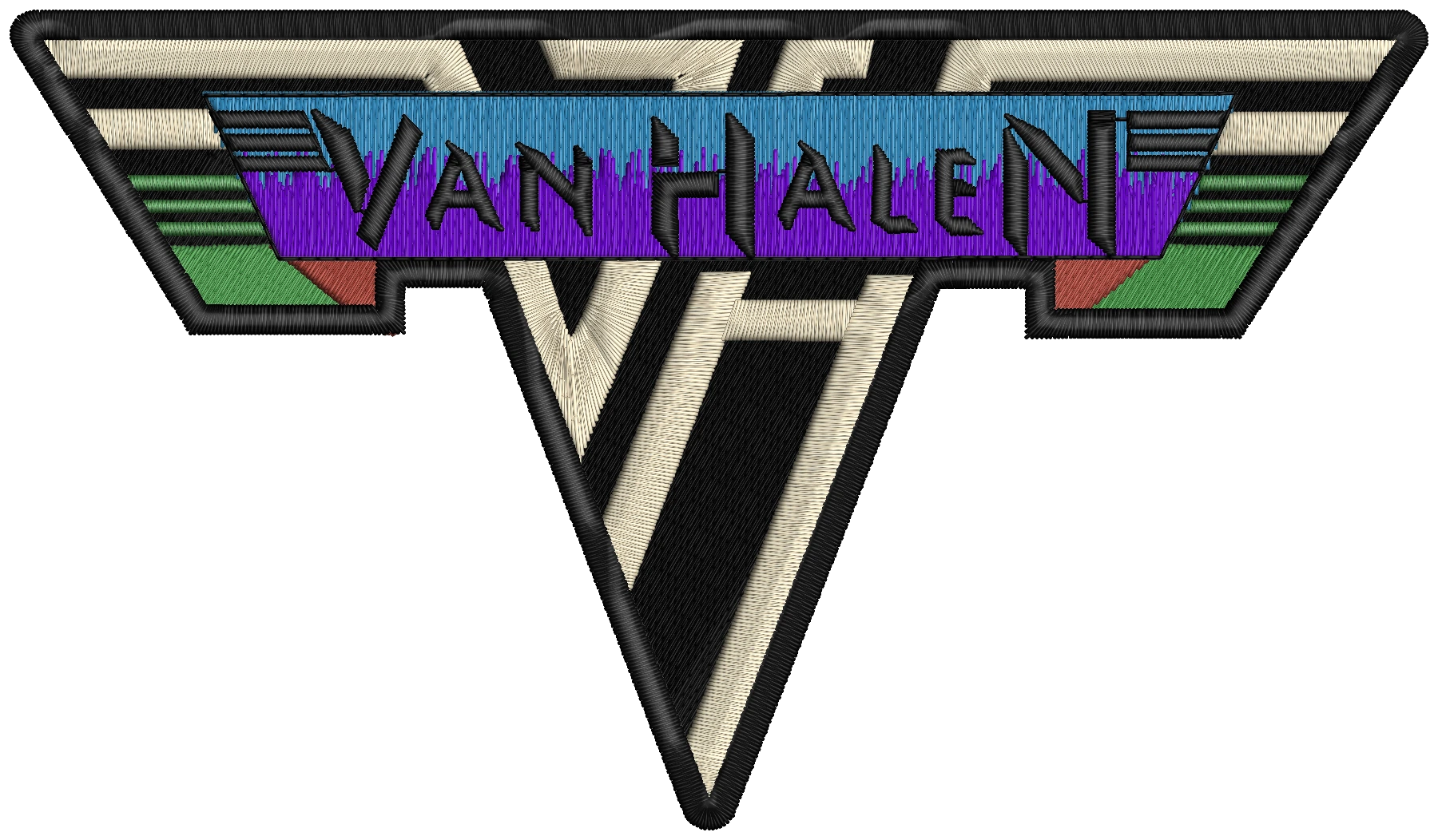 Diseño de bordado Van Halen sobre tela