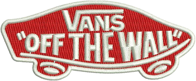 Stickdatei Vans Logo 3 Stickdatei auf Stoff gestickt