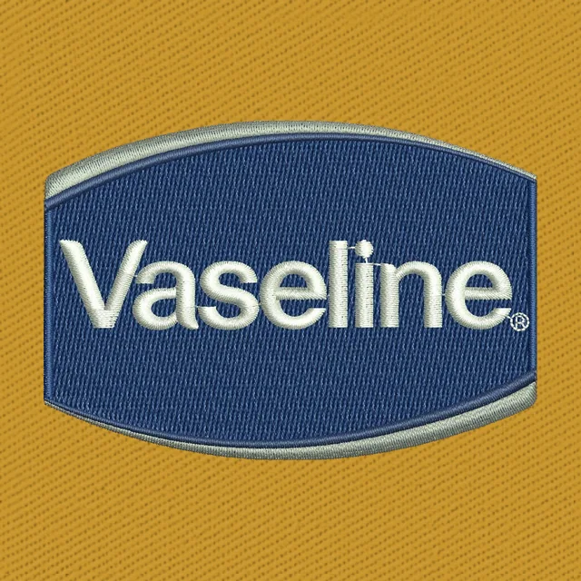 Vaseline Navy Oval Wordmark Logo Embroidery Design