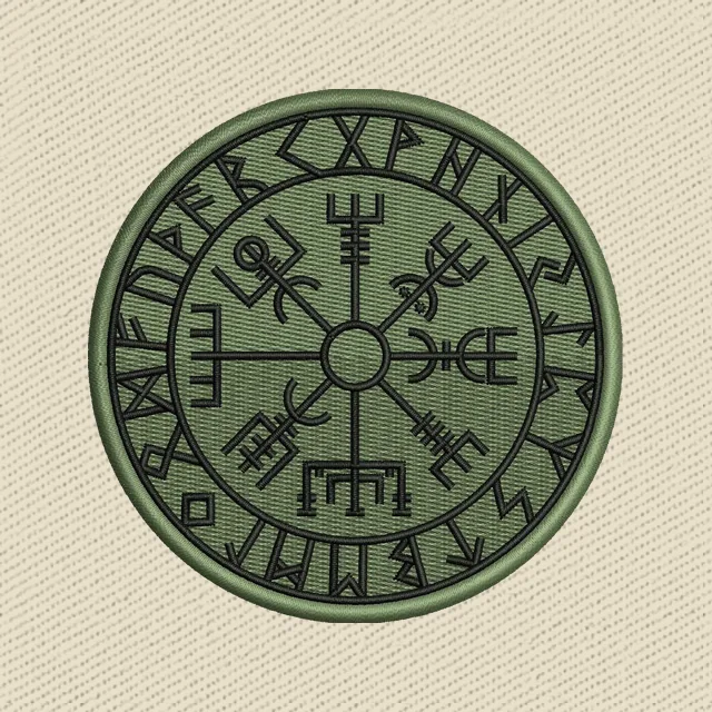 Vegvisir Viking Patch PVC Compass Norse Embroidery Design