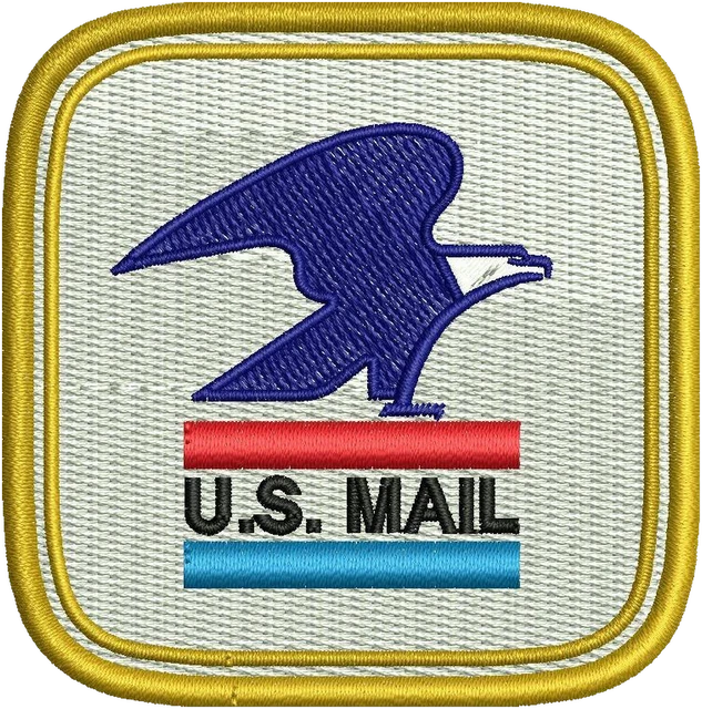 Motif de broderie Logo d'aigle US Mail vintage brodé sur tissu